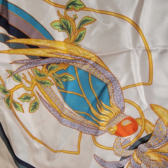 Fred Paris Silk Scarf with Parrots, 34in x 34in - Picture 4 of 12